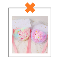 Crossbody tasje unicorn hart roze strik